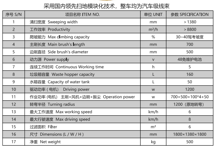 洁路宝驾驶崇信扫地机1400